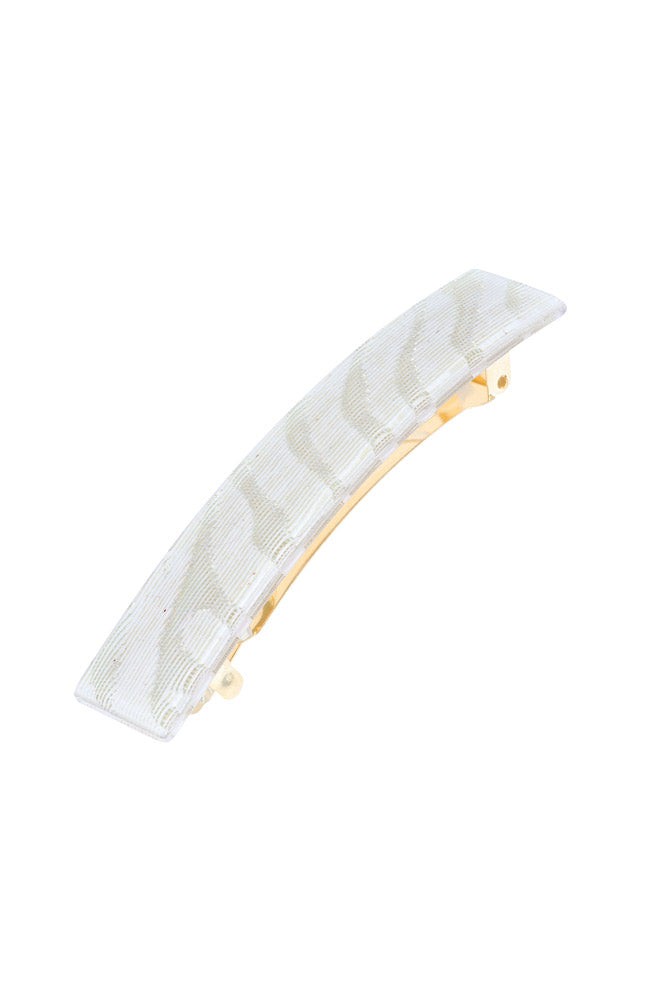 Classic Rectangle Barrette - Metallic Zebra