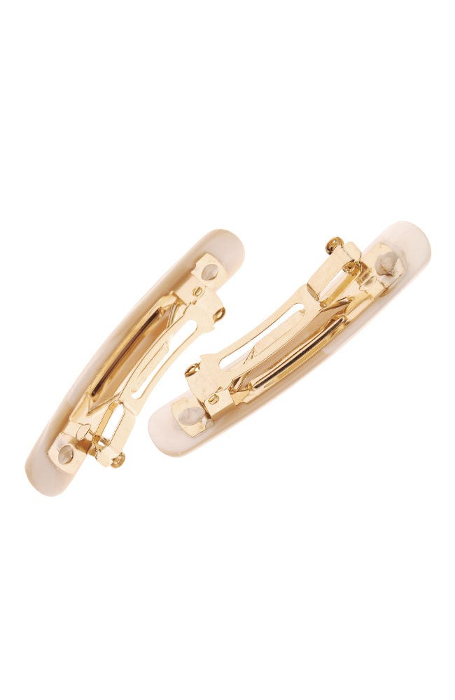 Mini Rectangle Barrette Pair - Classic