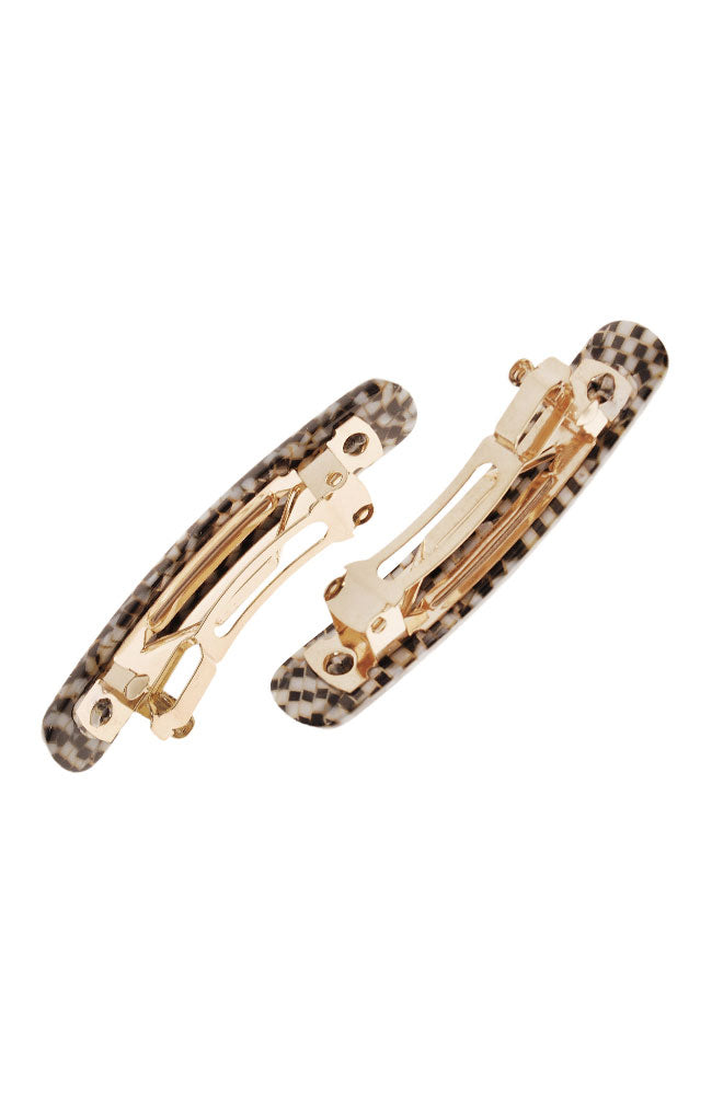 Mini Rectangle Barrette Pair - Classic