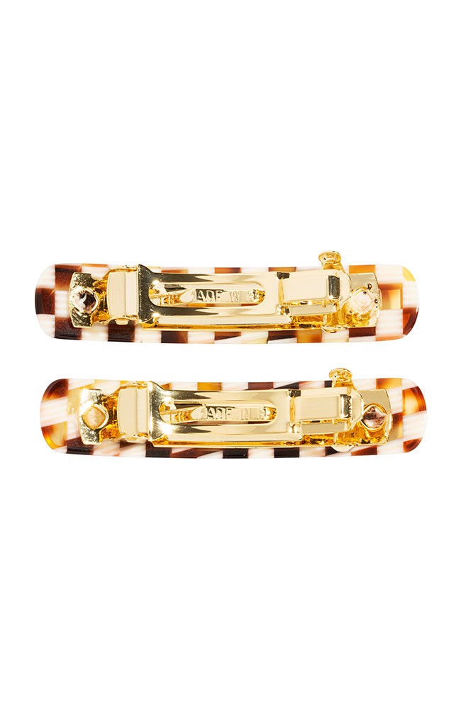 Mini Rectangle Barrette Pair - Classic