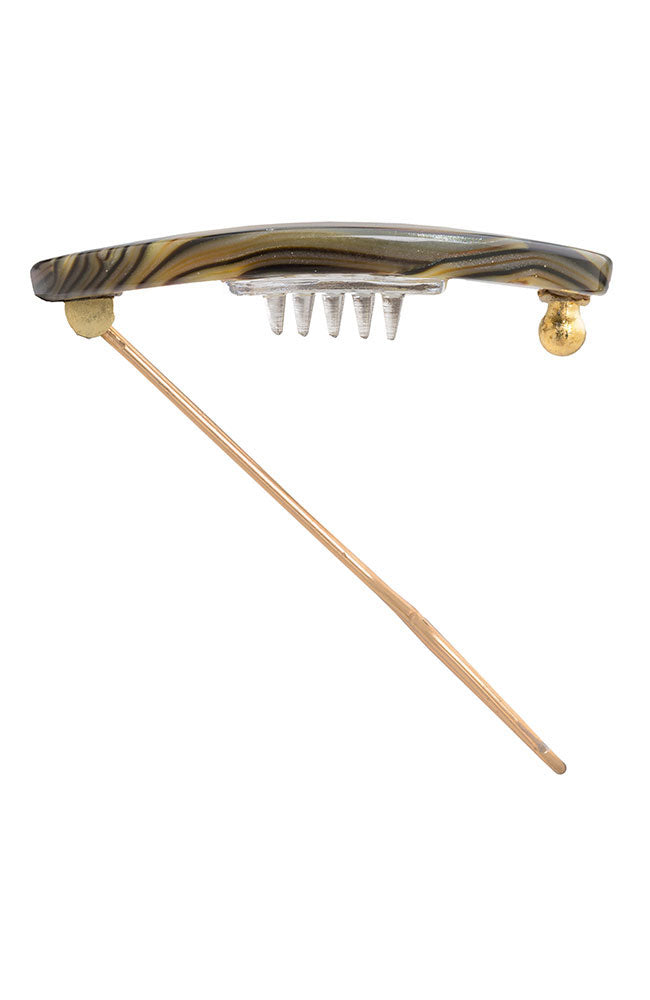 New Cutout Oval Tige Boule Barrette - Classic