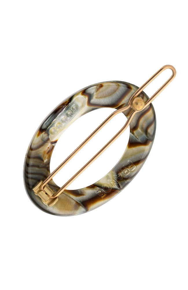 New Cutout Oval Tige Boule Barrette - Classic