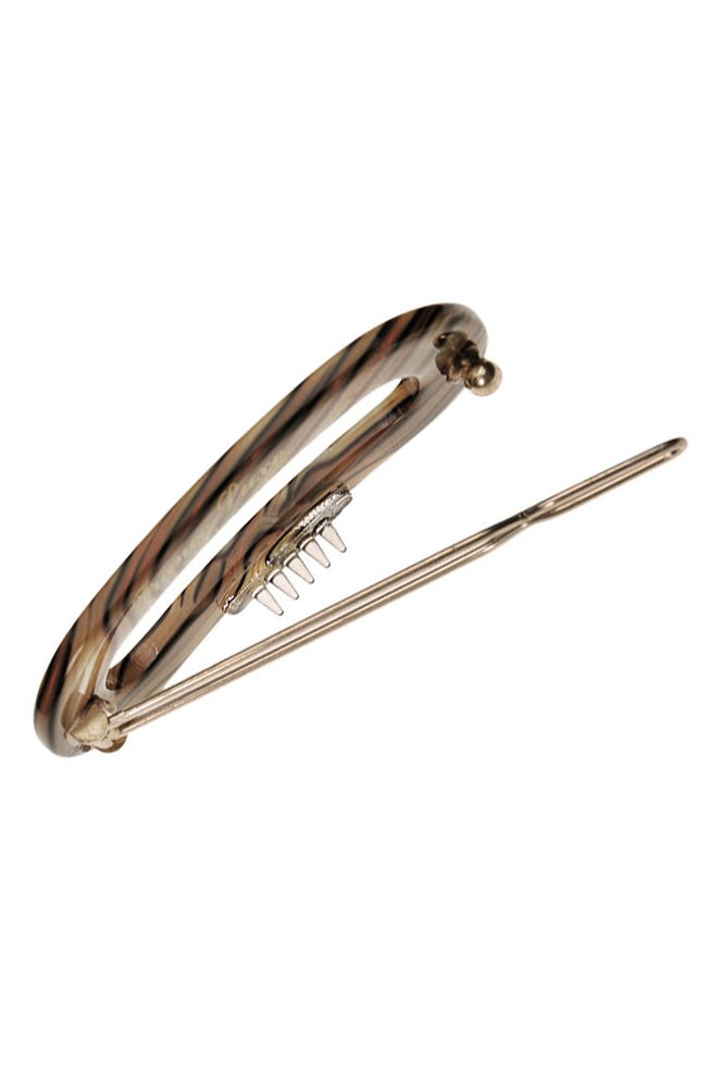 Mini Oval Tige Boule Barrette - French Classic