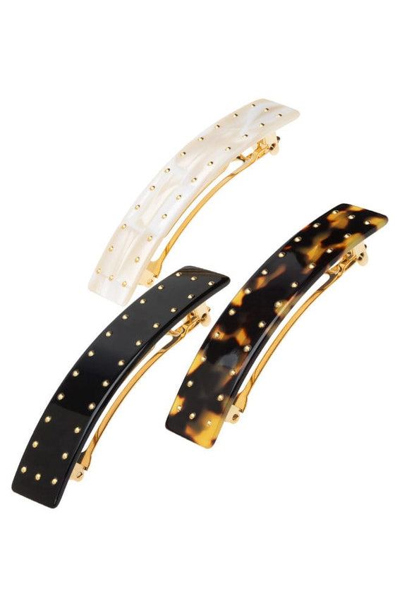 Studded Rectangle Barrette