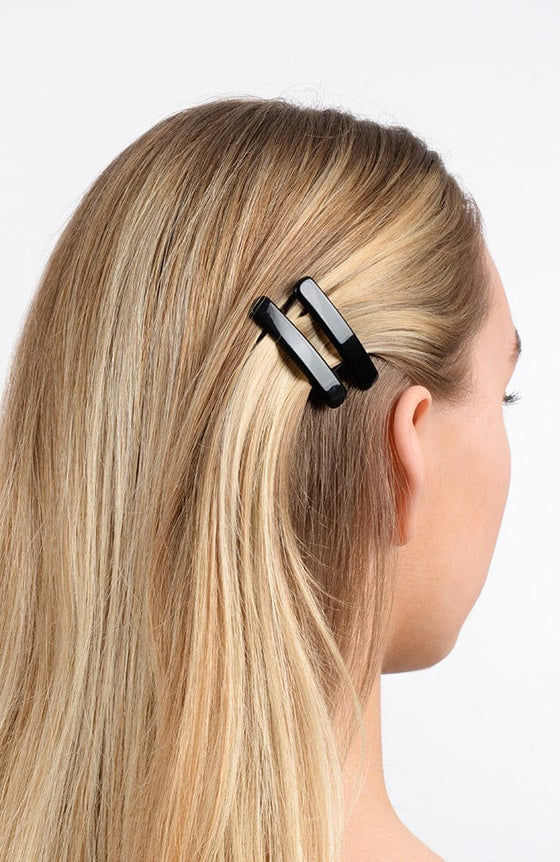 Mini Rectangle Barrette Pair - Pavlova