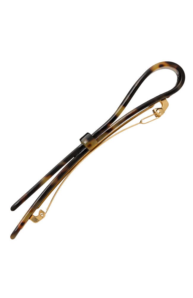 Ribbon Bow Long & Skinny Barrette - Classic