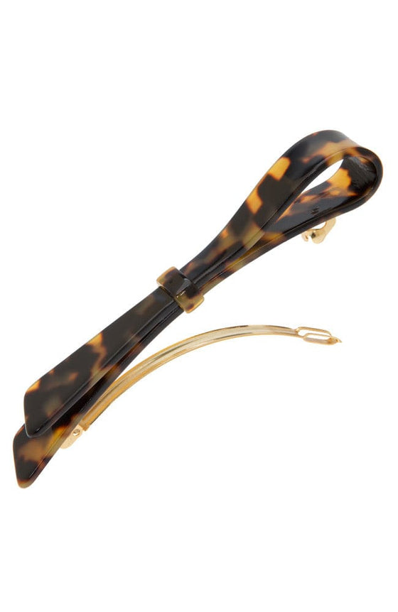 Ribbon Bow Long & Skinny Barrette - Classic