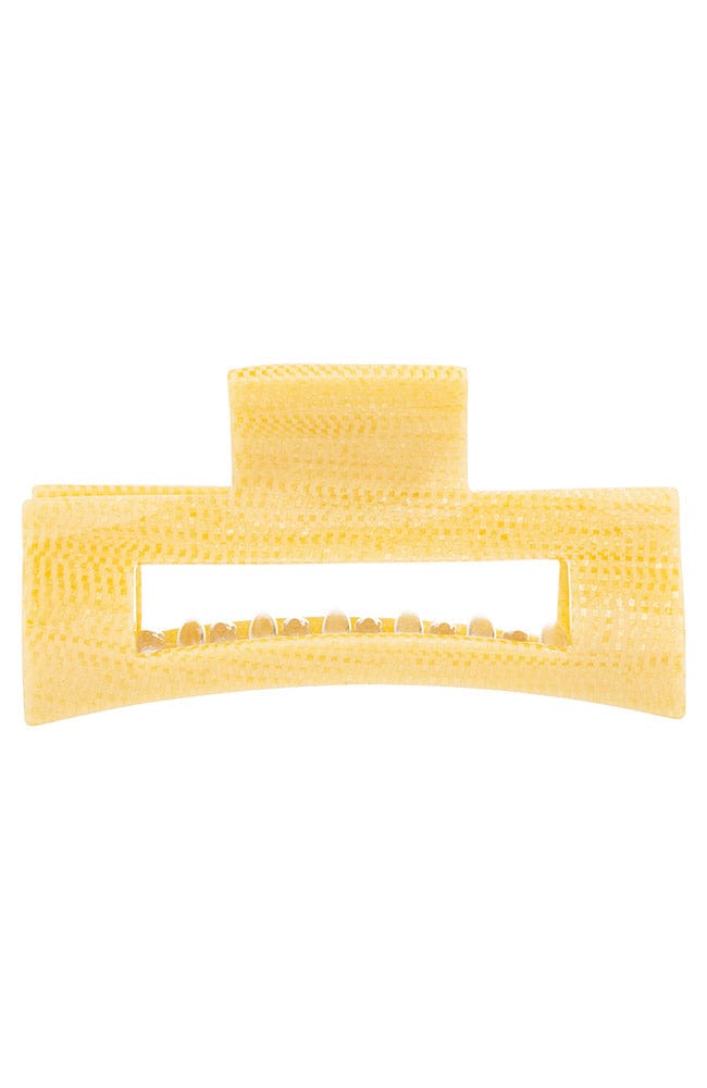 Large Cutout Rectangle Claw Clip - Straw